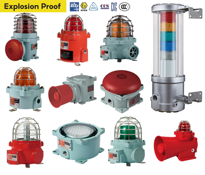 Explosion Proof signalings compliant with lECEx, ATEX, NEPSI, KGS, KOSHA standards