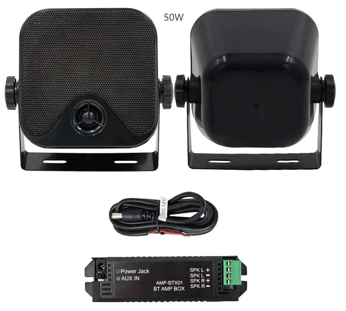 4" Bluetooth Marine Speakers 100 Watts 2-Way, crystal-clear sound for boats, RVs, golf carts