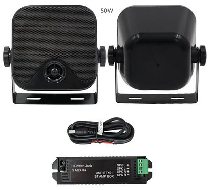 4" Bluetooth Marine Speakers 100 Watts 2-Way, crystal-clear sound for boats, RVs, golf carts