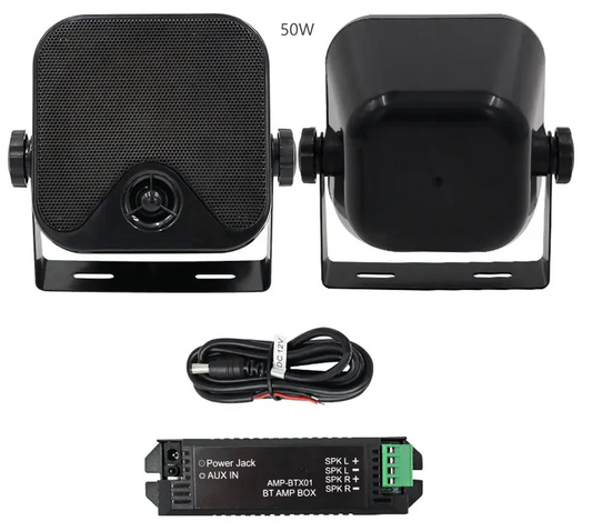 4" Bluetooth Marine Speakers 100 Watts 2-Way, crystal-clear sound for boats, RVs, golf carts
