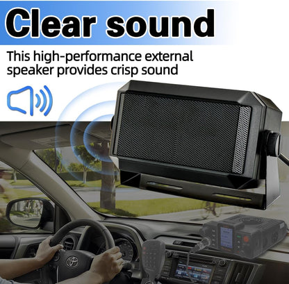 Compact Amplified Speaker for CB Mobile Radio with Built-In Amplifier and Volume Control Knob