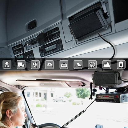 Compact Amplified Speaker for CB Mobile Radio with Built-In Amplifier and Volume Control Knob