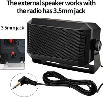 Rectangular External Communication Speaker/CB Radio Speaker for Ham Radio, External Scanners for All 3.5mm Audio Plug CB Radios and Mobile Radio