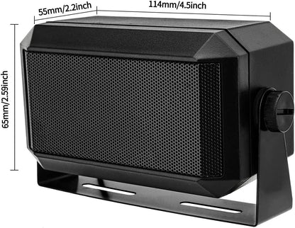 Rectangular External Communication Speaker/CB Radio Speaker for Ham Radio, External Scanners for All 3.5mm Audio Plug CB Radios and Mobile Radio