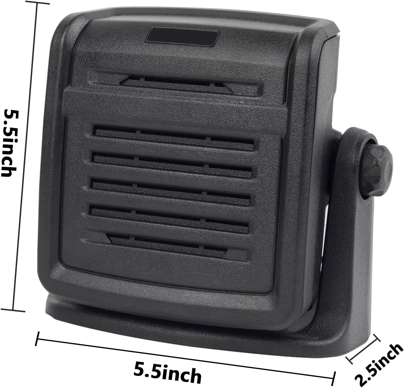 Heavy-Duty 20W Amplified External Speaker - 180 Degrees Swivel Base Works CB and MXT Radios 8-OHM Sound System 3.5mm Audio Plug - Waterproof