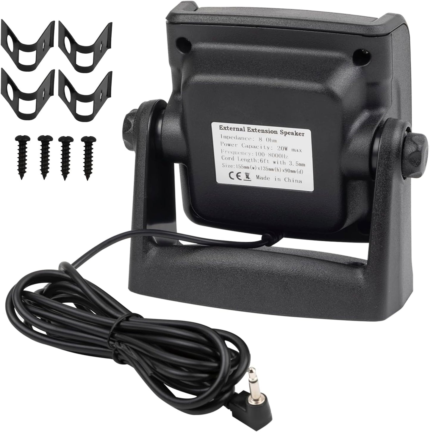 HEAVY-DUTY EXTERNAL SPEAKER 20W CRISP CLEAR SOUND compatible with Mobile radios,CB Radio,GMRS mobiles, marine radio and DMR radios