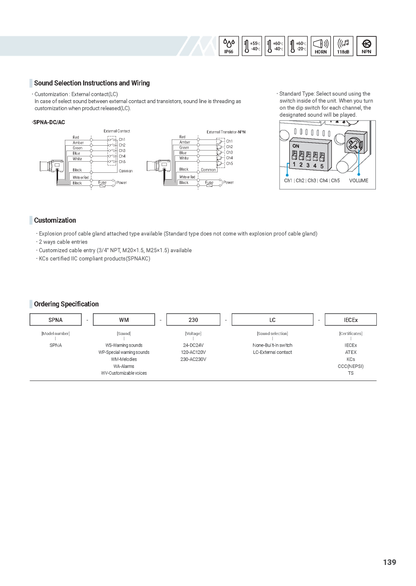 Explosion Proof Electronic Sounders SPNA Series SPNA-TI Telephone initiated signaling