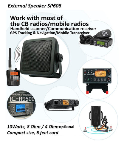 External CB Speaker 10W 8 ohm President Style 10 Watt CB Radio Speaker with Power Cord