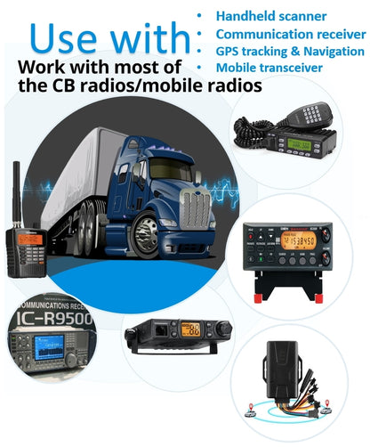 Compact Amplified Speaker for CB Mobile Radio with Built-In Amplifier and Volume Control Knob